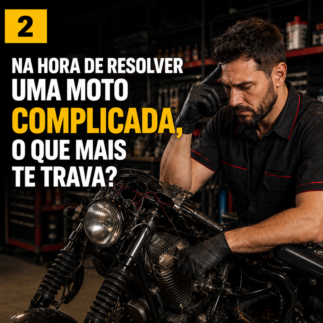Moto complicada na oficina